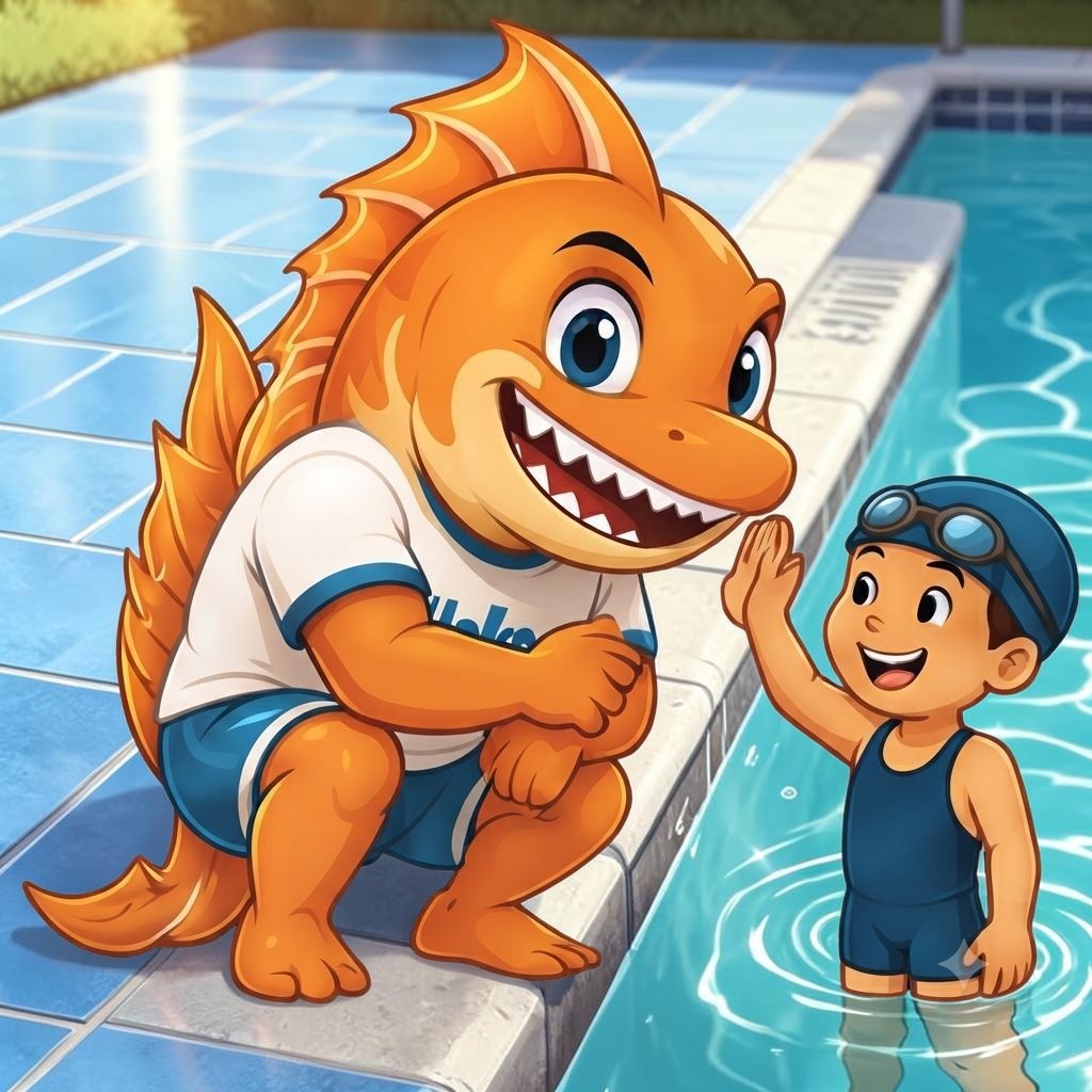 Mascota Wahoo saludando a los niños